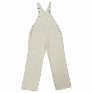 Old Navy Overalls Womens 8 Beige 100% Cotton Side Button Utility Denim Retro Y2K